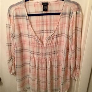Torrid Pink Plaid Blouse Size 0